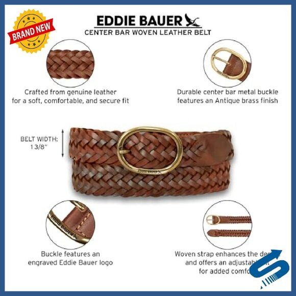 Genuine Leather Belt with Metal Buckle, Adjustable Fit, Sizes S-XXL